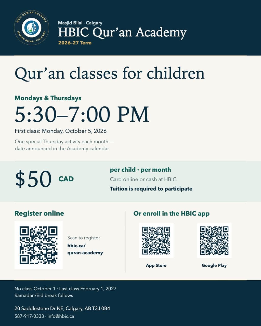 HBIC Qur'an Academy — Children's Classes flyer